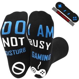 🎮 Gamer Mode On 🕹️ “Do Not Disturb” Socks 💙🔥